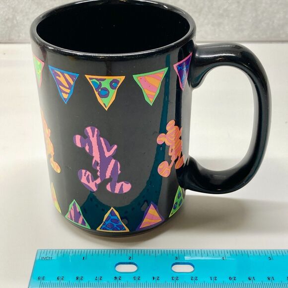 Vintage Disney Parks Mickey Mouse Safari Neon Coffee Mug Cup Animal Kingdom 16oz - Picture 10 of 11